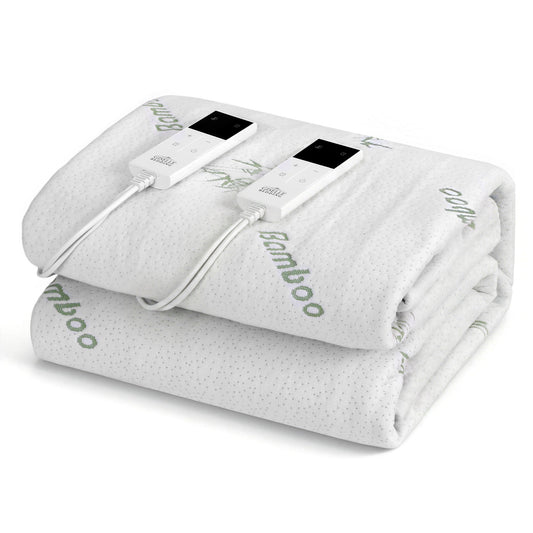 Giselle Electric Blanket Bamboo Fabric King Fitted Heated Pad Underlay Washable Winter