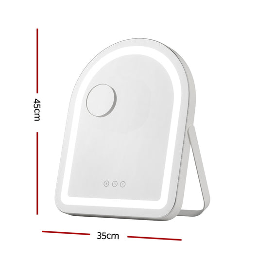 Embellir Makeup Mirror 35x45cm Dressing Vanity LED Stripe Light with 5x Magnification Rotation White Arch