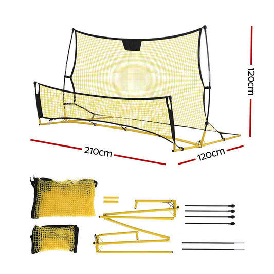 Everfit 2.1m Football Soccer Net Portable Goal Net Rebounder Sports Training Yellow