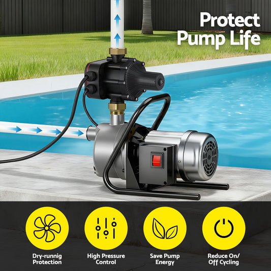 GIANTZ Digital Water Pump Controller 16A 1.5kW Automatic Pressure Switch 10Bar IP65