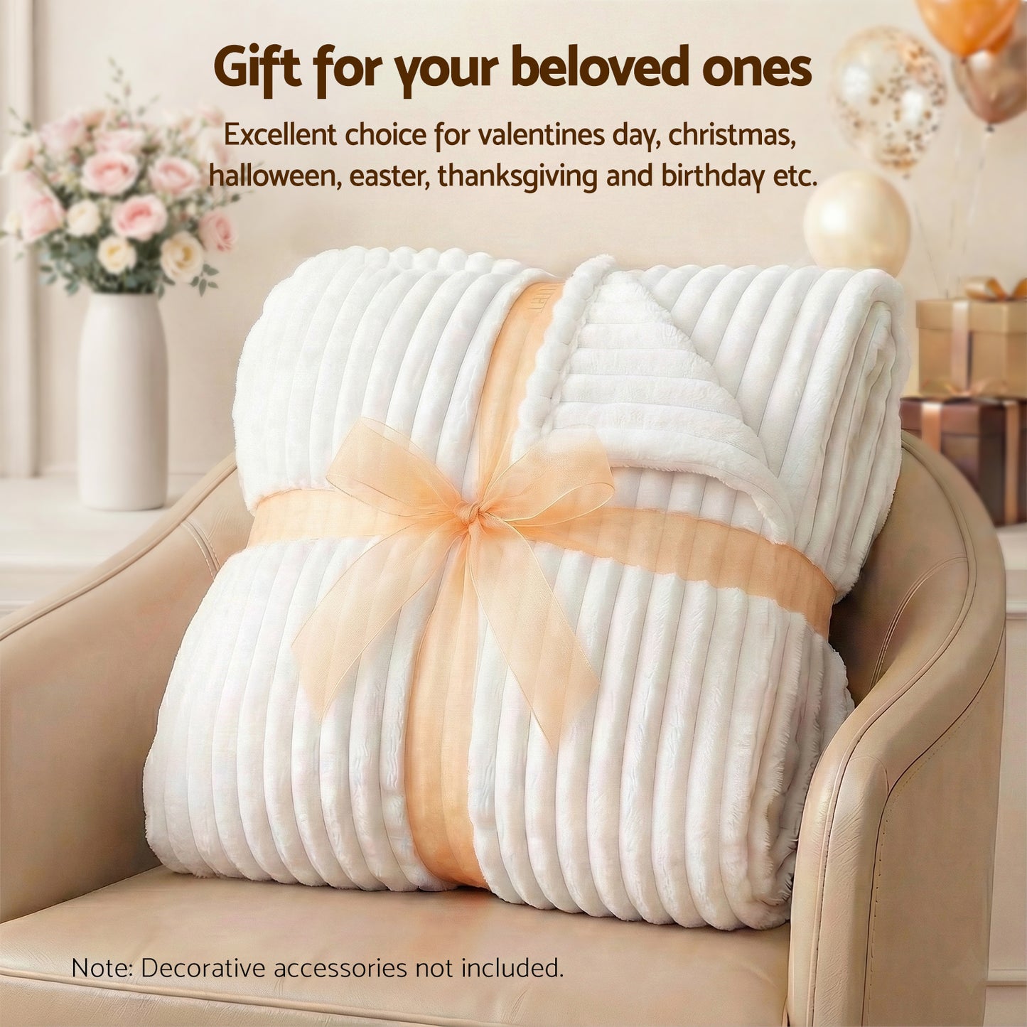 Giselle 127x152cm Throw Blanket Fleece Soft Lightweight Cozy Sofa Couch Bed Throw