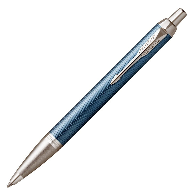 PARKER IM Premium Ballpoint Pen - Blue Grey with Chrome Trim