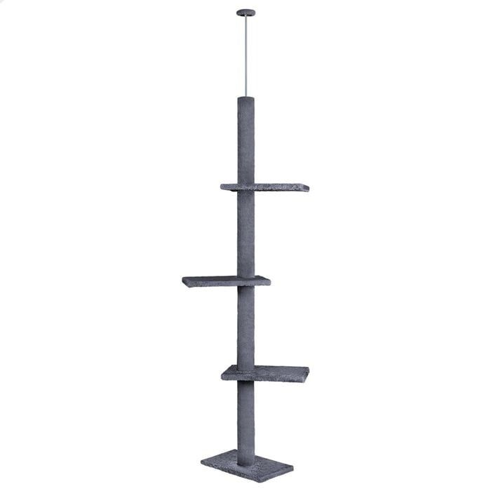 CARLA HOME Floor to Ceiling Cat Tree Tower with Adjustable Height 230-286cm for Indoor Cats (Grey)