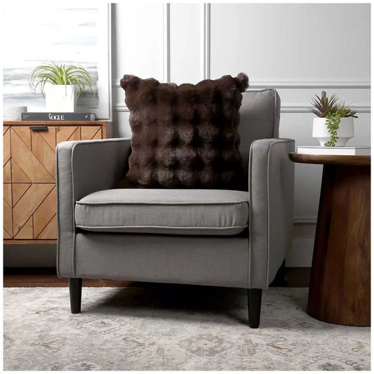 Luxe faux fur cushion 55 x 55cm dark brown