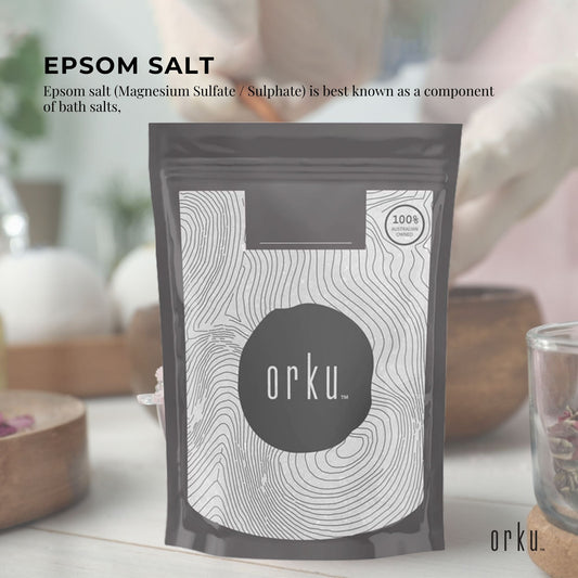 Orku 400g Epsom Salt - Magnesium Sulphate Bath Salts For Skin Body Sulfate