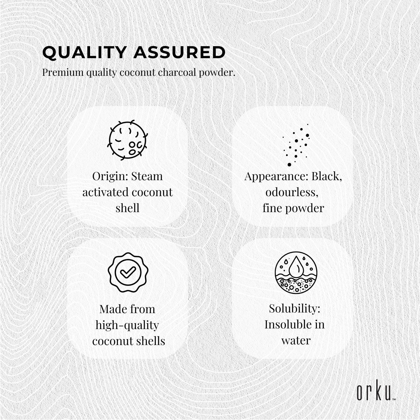 Orku 50g Activated Carbon Powder Coconut Charcoal - Water Filtration