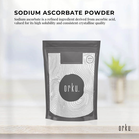 Orku 1Kg Sodium Ascorbate - High Purity Soluble Crystalline Powder Ingredient
