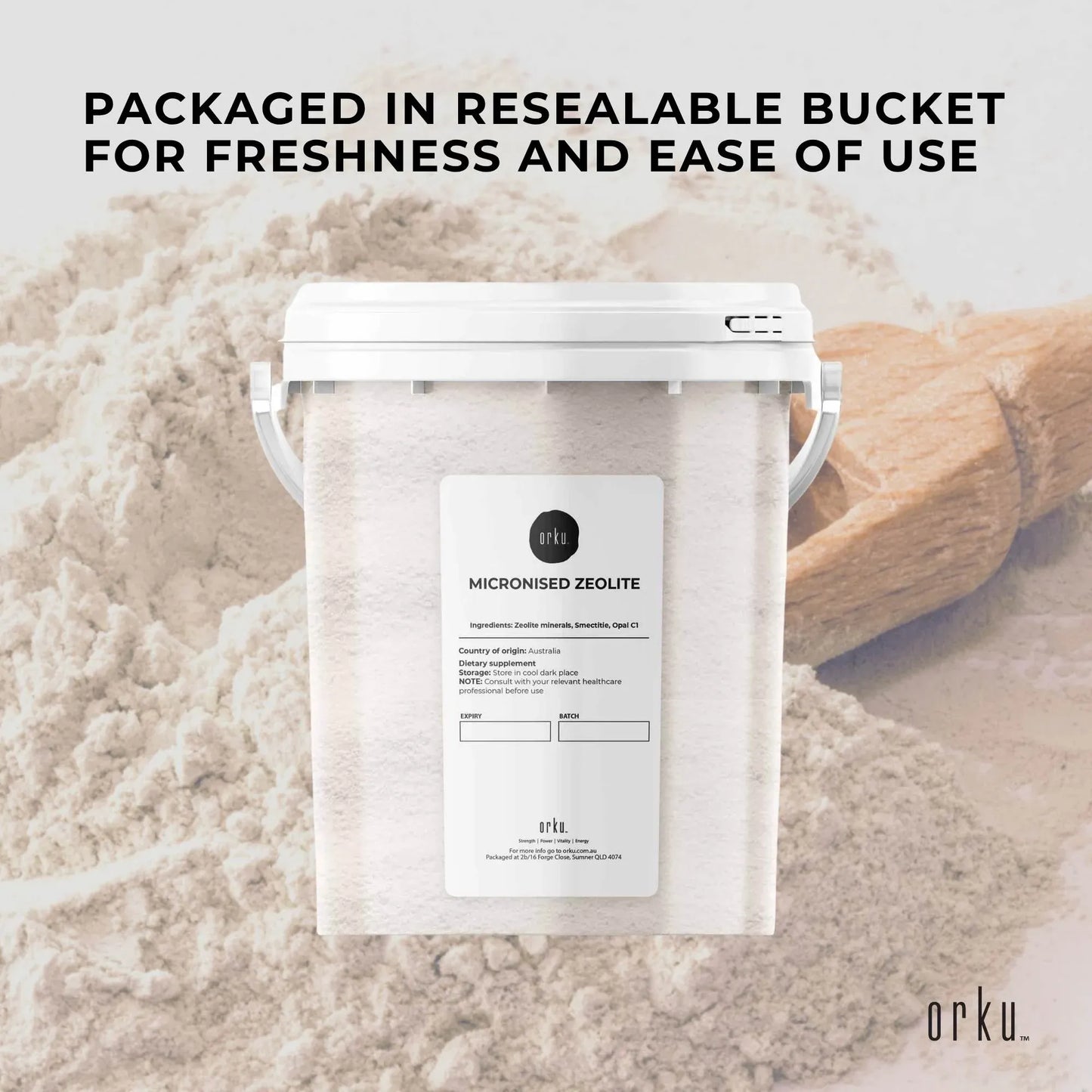 800g Pure Micronised Zeolite Powder Mineral Tub - Micronized Volcamin