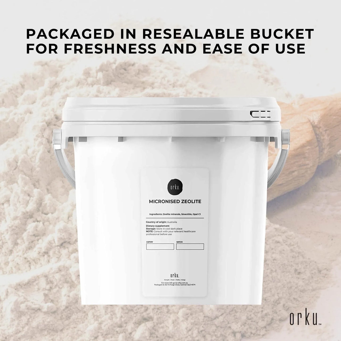 1.3kg Pure Micronised Zeolite Powder Tub Mineral - Micronized Volcamin