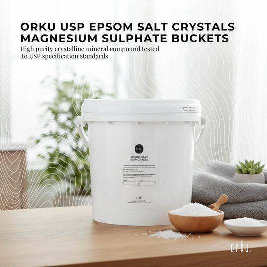 Orku 5kg Epsom Salt Tub- USP Grade Magnesium Sulfate Body Bath Salts