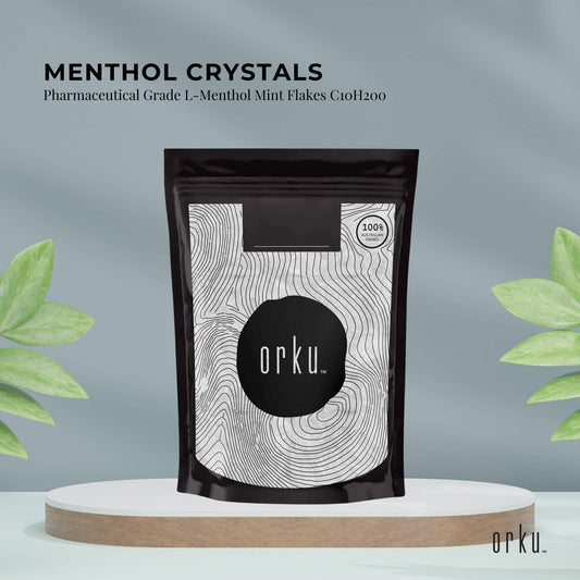Orku 100g Menthol Crystals - USP Grade L-Menthol Mint Flakes C10H200