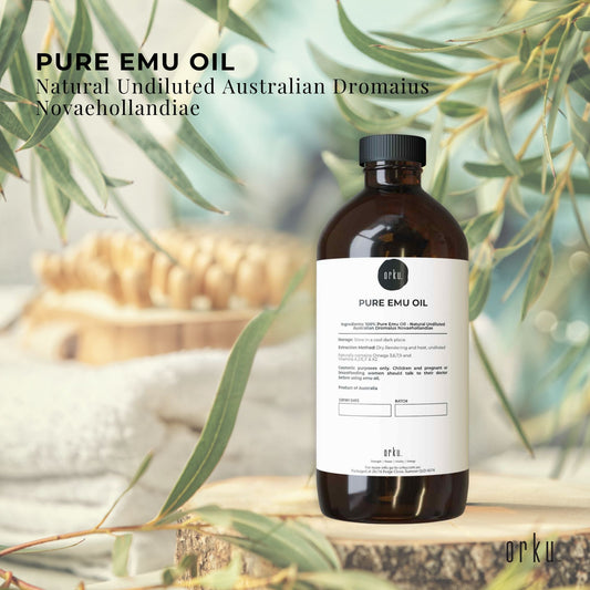 Orku 500ml Pure Emu Oil - Natural Undiluted Australian Dromaius Novaehollandiae
