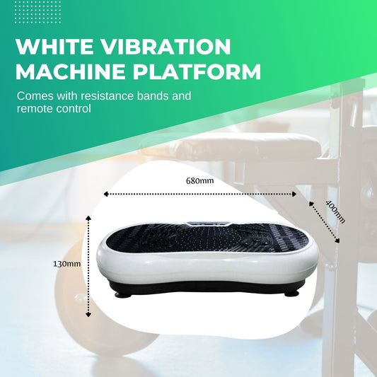 Social Hike White Vibration Machine Platform - Exercise Plate Whole Body Workout