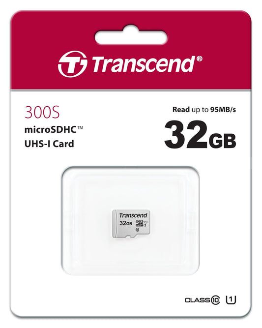TRANSCEND TS32GUSD300S 32GB UHS-I U1 microSD w/o Adapter (microSDHC I, C10, U1)
