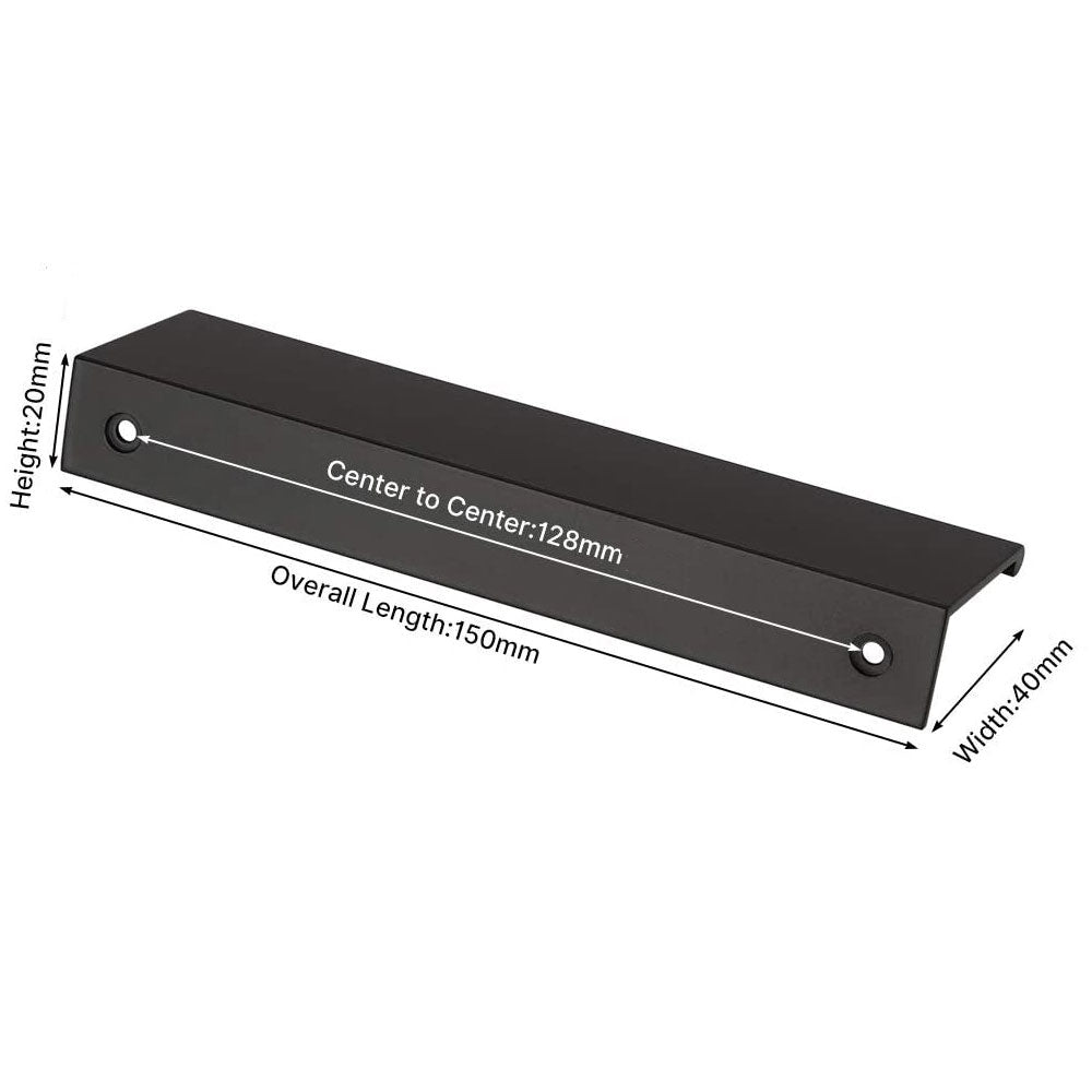 Aluminum Kitchen Cabinet Bar Handles Drawer Handle Pull black hole to hole 128mm