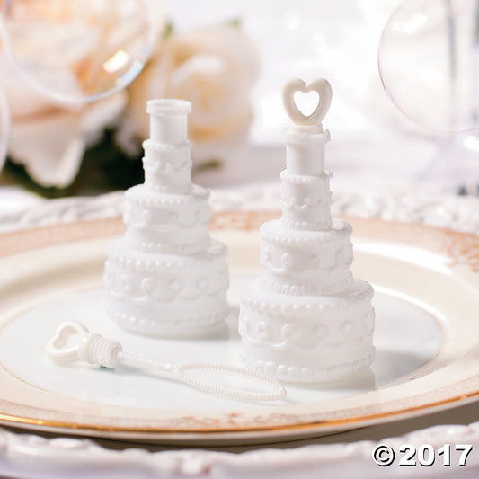 25 Pack Wedding Cake Blow Bubble Bottles White Plastic 6cm High Bomboniere Favour Guest Gift