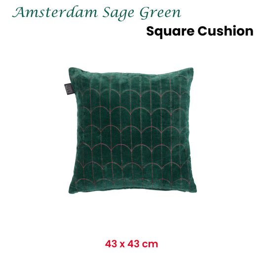 KAAT Amsterdam Sage Green Square Filled Cushion 43cm x 43cm