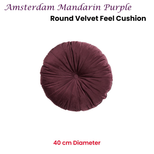 KAAT Amsterdam Mandarin Purple Round Filled Cushion 40cm Diameter