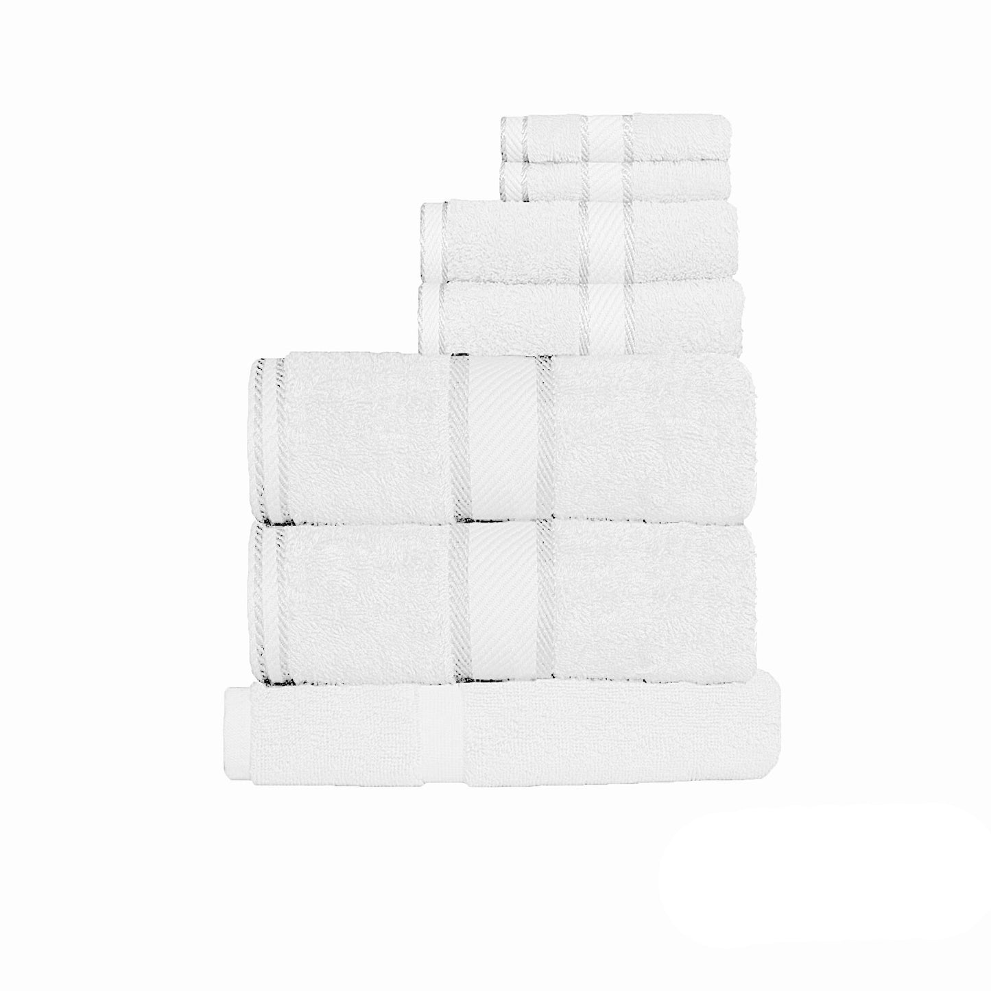 Kingtex 550gsm Cotton 7 Pce Towel Set White
