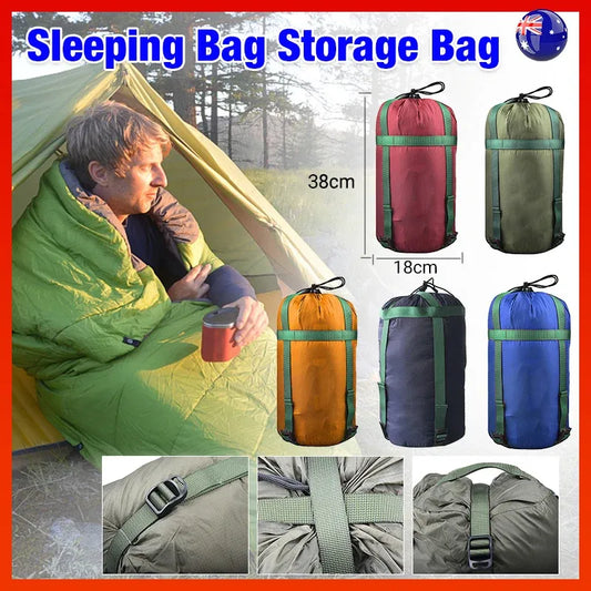 Camping Sleeping Bag Compression Sack Waterproof Outdoor Storage Bag - Lake Blue