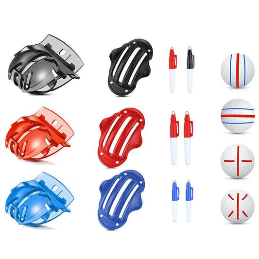 Sports Alignment Golf Ball Marker 3 Line Tool Drawing Liner Set Stencil Au Stock - Blue