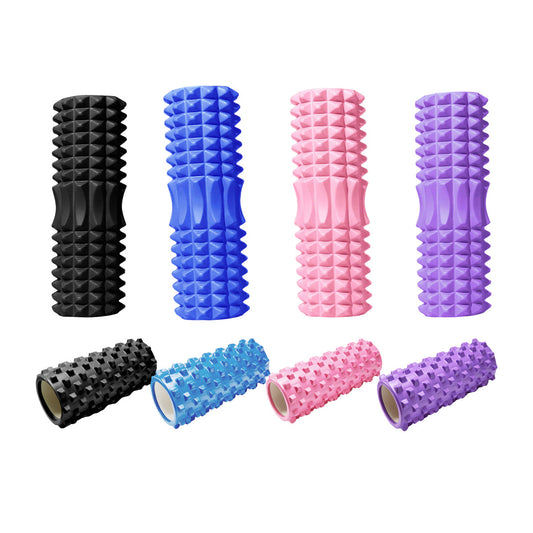 High Density EVA Foam Roller Yoga Massage Stick for Fitness - Crescent Style Purple-33cm