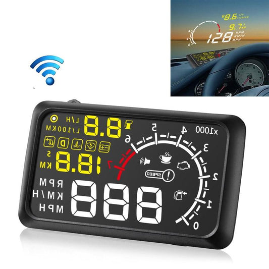 5.5 Inch Bluetooth Car Hud System Speed Fuel Alarm Black