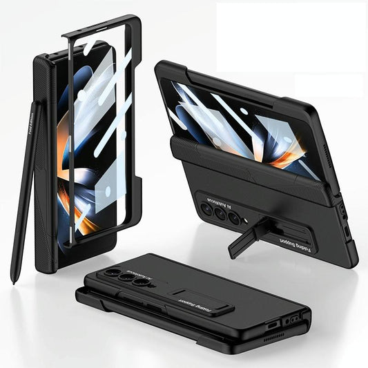 For Samsung Galaxy Z Fold4 5G Foldable Phone Case With Magnetic Closure And Pen Slot - Compact And Convenient - Grey