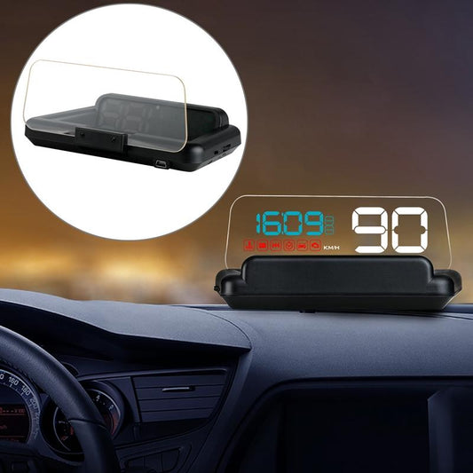 Virtual Hd Car Hud Display Speed Rpm Water Temp Oil Consumption Distance / Time Voltage Over Speed Alarm - Green