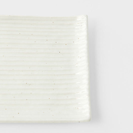 Sushi Plate 24cm White Contour Glaze
