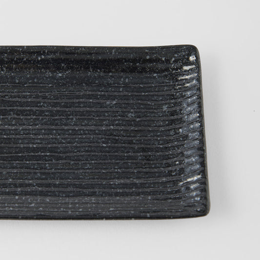 Sashimi Plate 33cm Black Contour Glaze