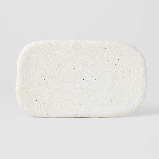Plate Rectangular 22cm Shell White Glaze
