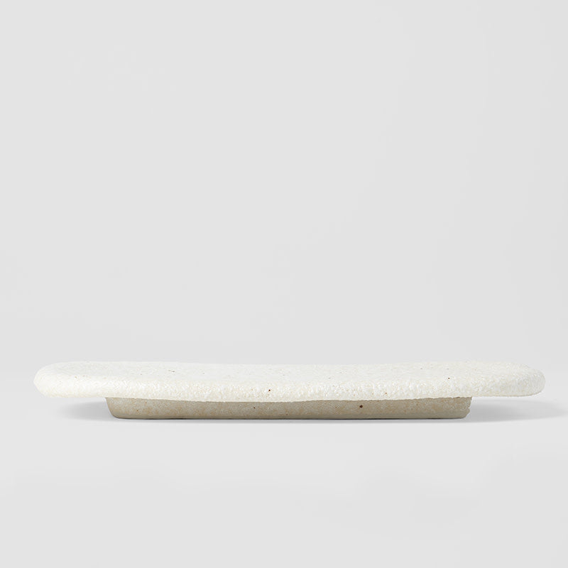 Plate Rectangular 22cm Shell White Glaze