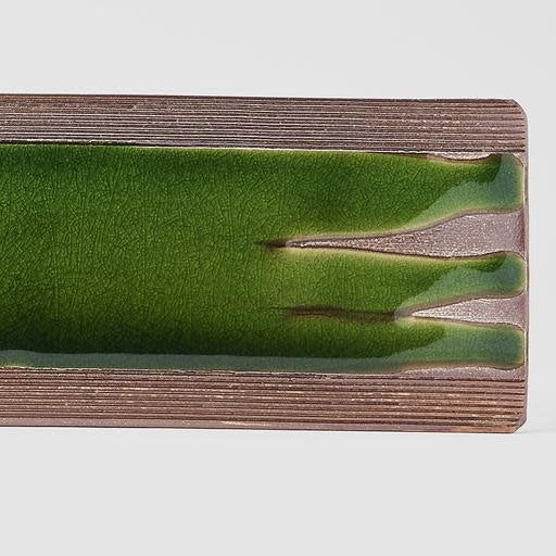 Platter Rectangular 52cm Earth Bright Green Glaze