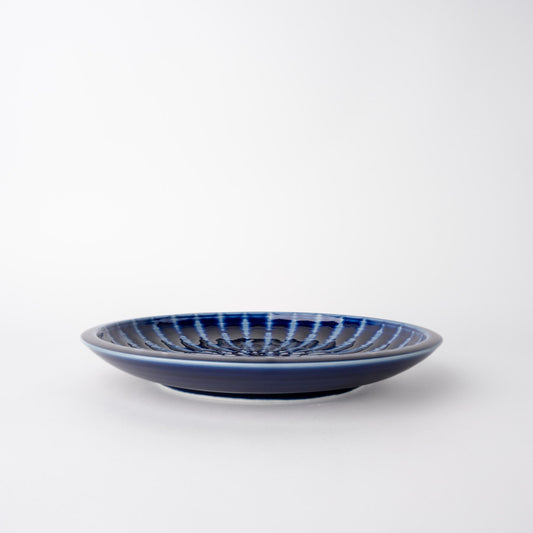 Plate Thick Edge 26cm Cobalt Rays Glaze