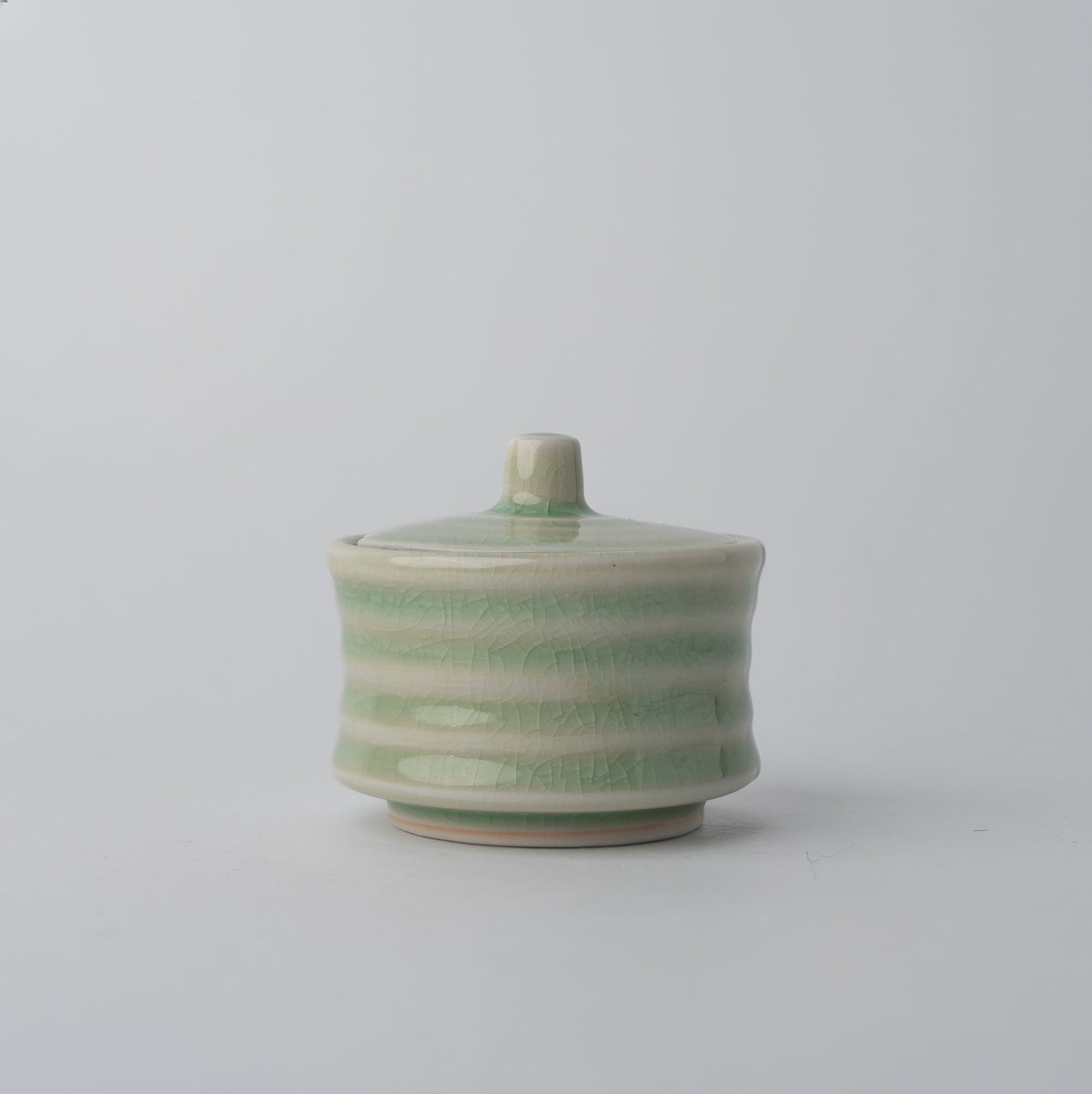 Sugar Pot 5.3cm Ribbed Celadon Glaze