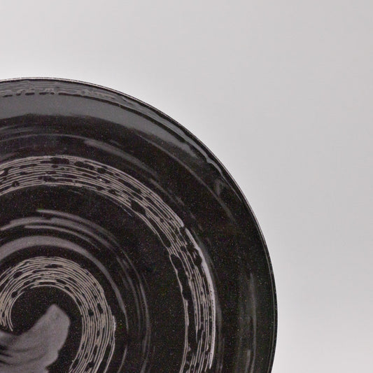 Dinner Plate 28cm Gunmetal Swirl Glaze