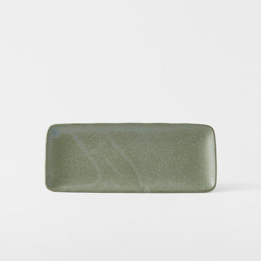 Plate Rectangular 29cm Green Fade Glaze
