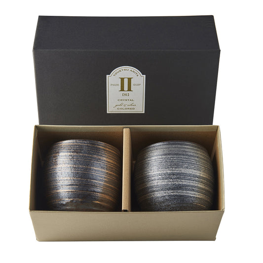 Cup Set Sho Chu 2pcs 320ml Silver Bronze Glaze