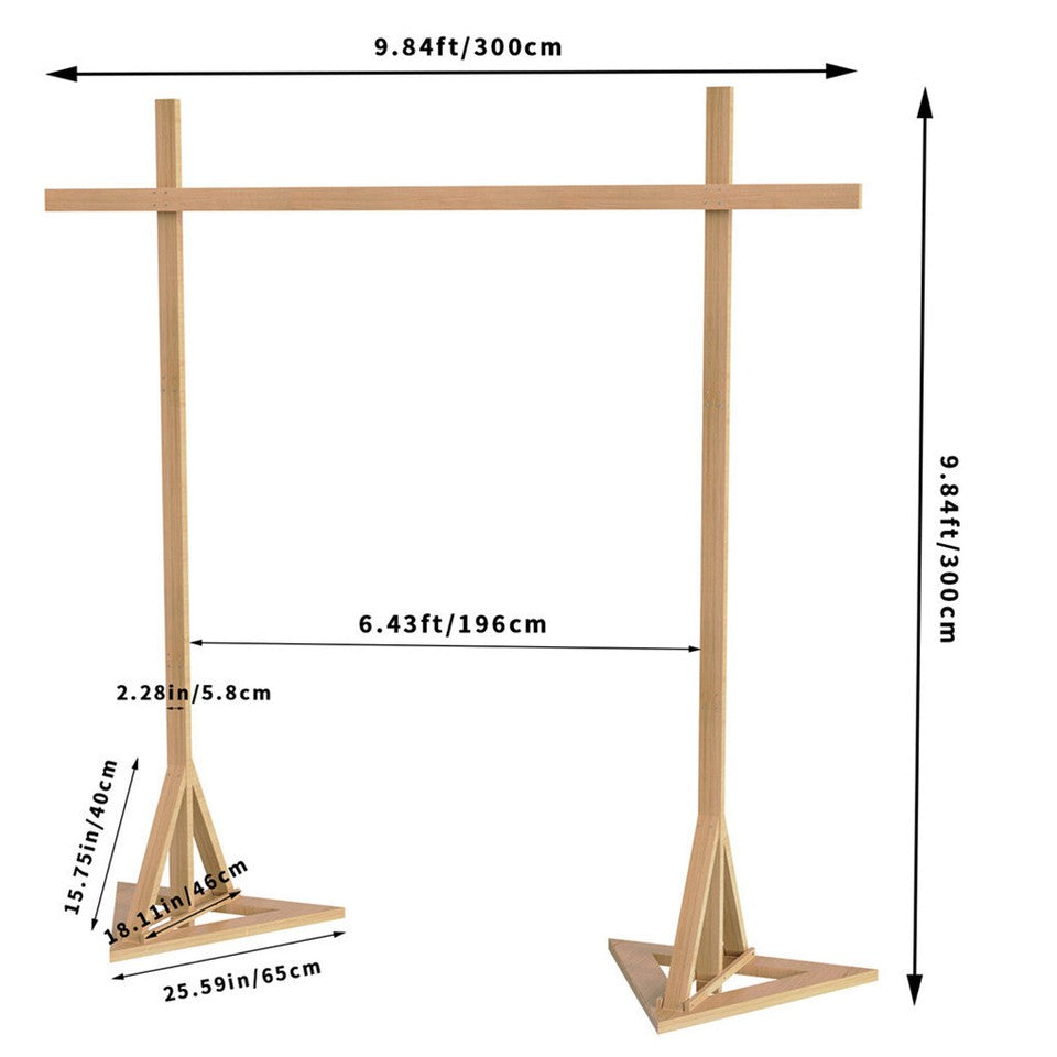 Heavy Duty Square Wedding Arch Wooden Backdrop Stand Balloon Floral Arch Frame