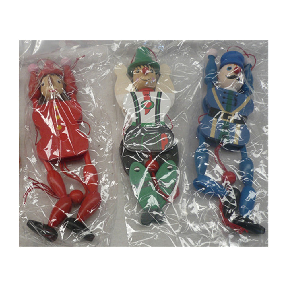 3x wooden dancing soldiers pull string