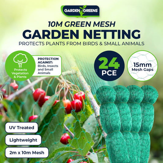 Garden Greens 24PCE Protective Garden Netting UV Treated Lightweight 10m