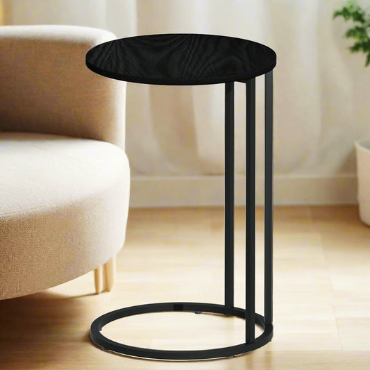 Side Coffee Table Round Black