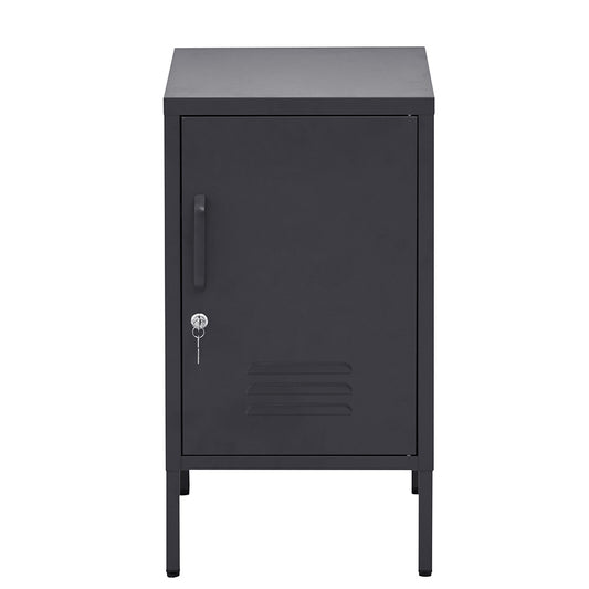 ArtissIn Bedside Table Metal Cabinet - MINI Black