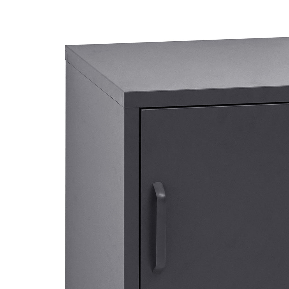 ArtissIn Bedside Table Metal Cabinet - MINI Black