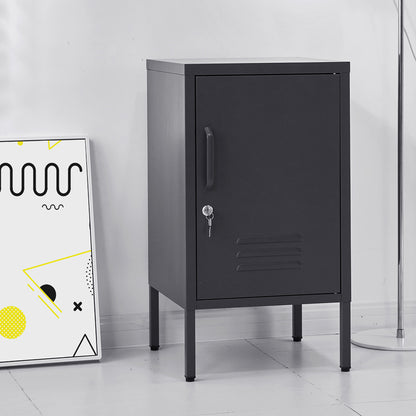 ArtissIn Bedside Table Metal Cabinet - MINI Black