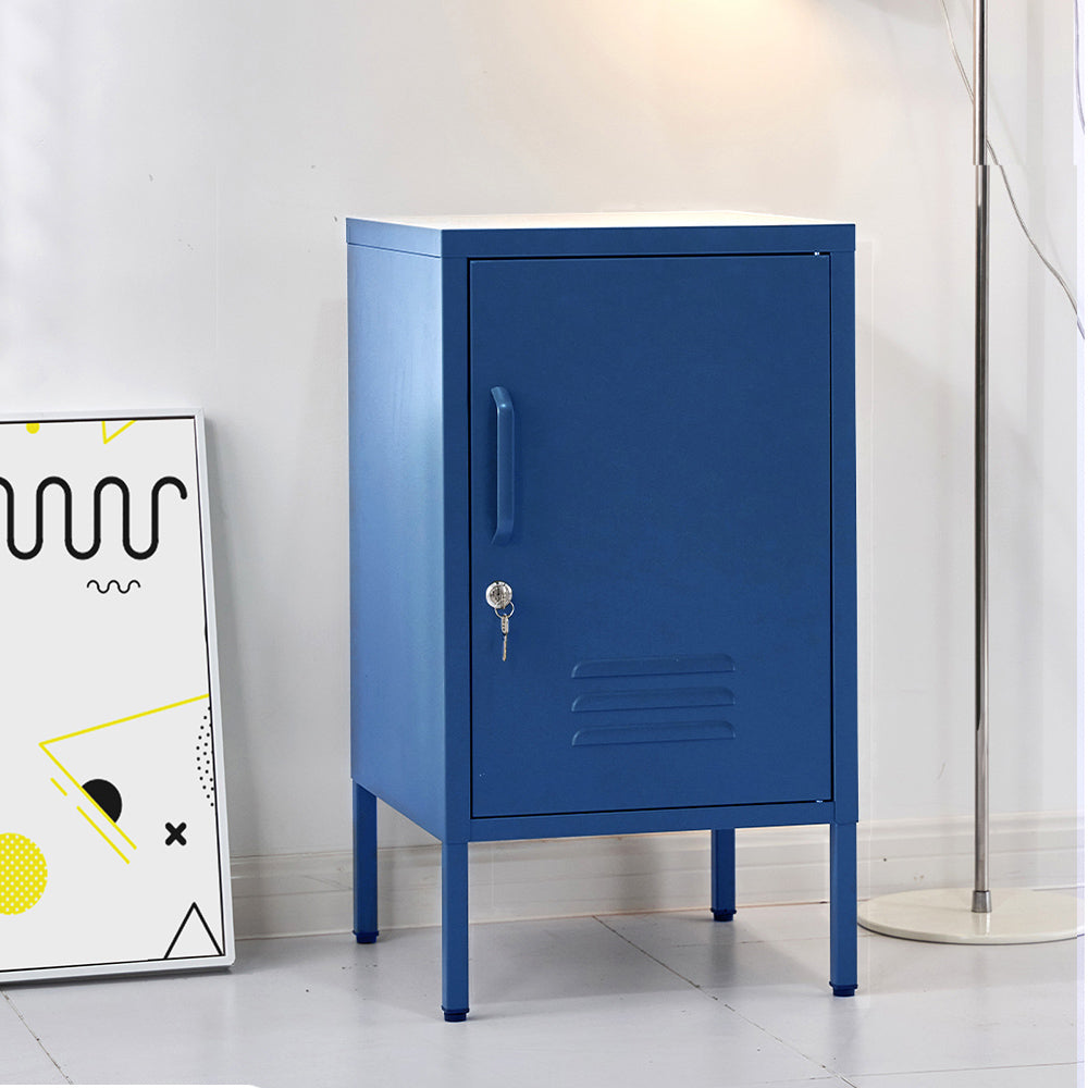 ArtissIn Bedside Table Metal Cabinet - MINI Blue