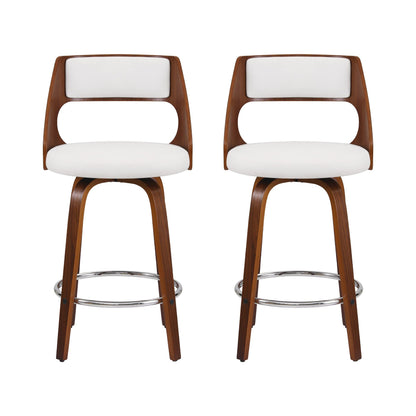 Artiss Wooden Bar Stools Set of 2 Swivel Kitchen Counter Stools Chair 65cm