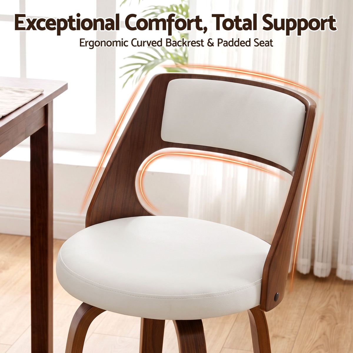 Artiss Wooden Bar Stools Set of 2 Swivel Kitchen Counter Stools Chair 65cm
