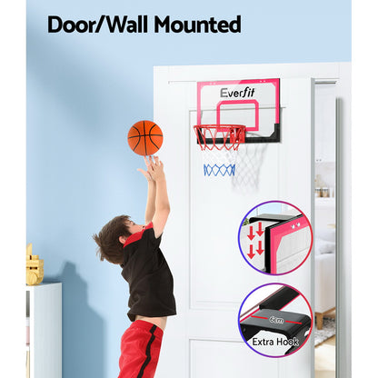 Everfit 23" Mini Basketball Hoop Backboard Door Wall Mounted Sports Kids Red